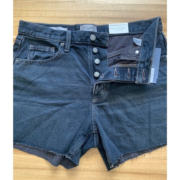 Universal Thread Womens Black Denim Cut-Off Baggy Shorts Cotton Mid-Rise Size 6 - Picture 7 of 14